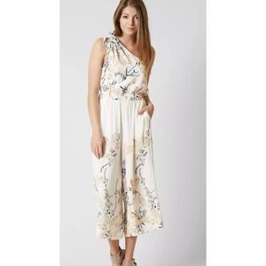 Free People Island Time Wide Leg‎ Jumpsuit Sz Small Tropical Cropped Boho